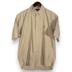 Polo Ralph Lauren Yellow & Purple Flesh Pony S/S Oxford Button Down Shirt M